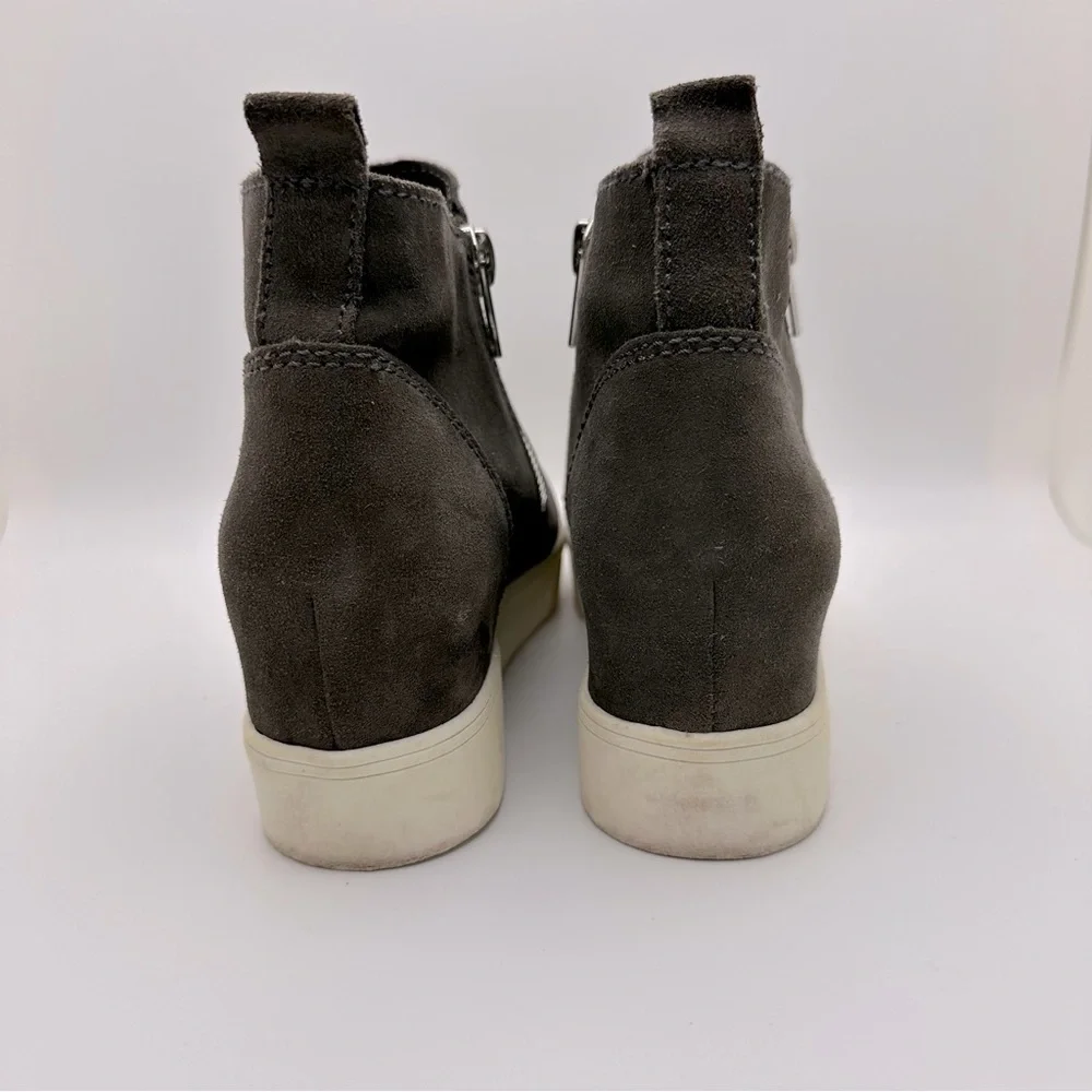 Steve Madden Women's Wedgie Platform Sneaker Grey Suede Sz 8M - Picture 6 of 9